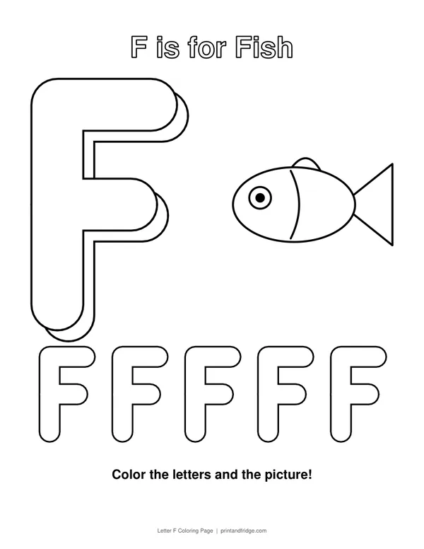 Letter F Coloring Page printable coloring page