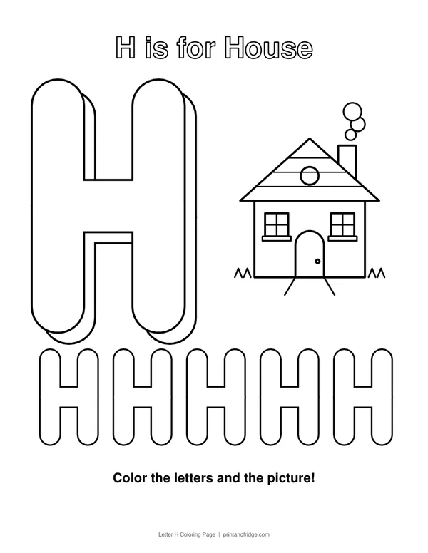Letter H Coloring Page printable coloring page