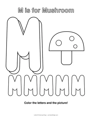 Letter M Coloring Page