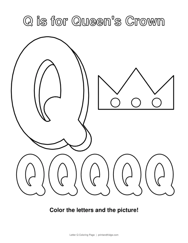 Letter Q Coloring Page printable coloring page