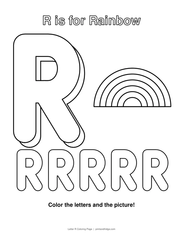 Letter R Coloring Page printable coloring page
