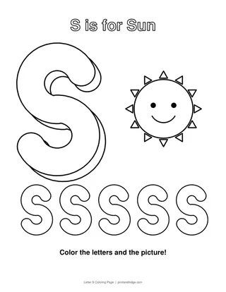 Letter S Coloring Page