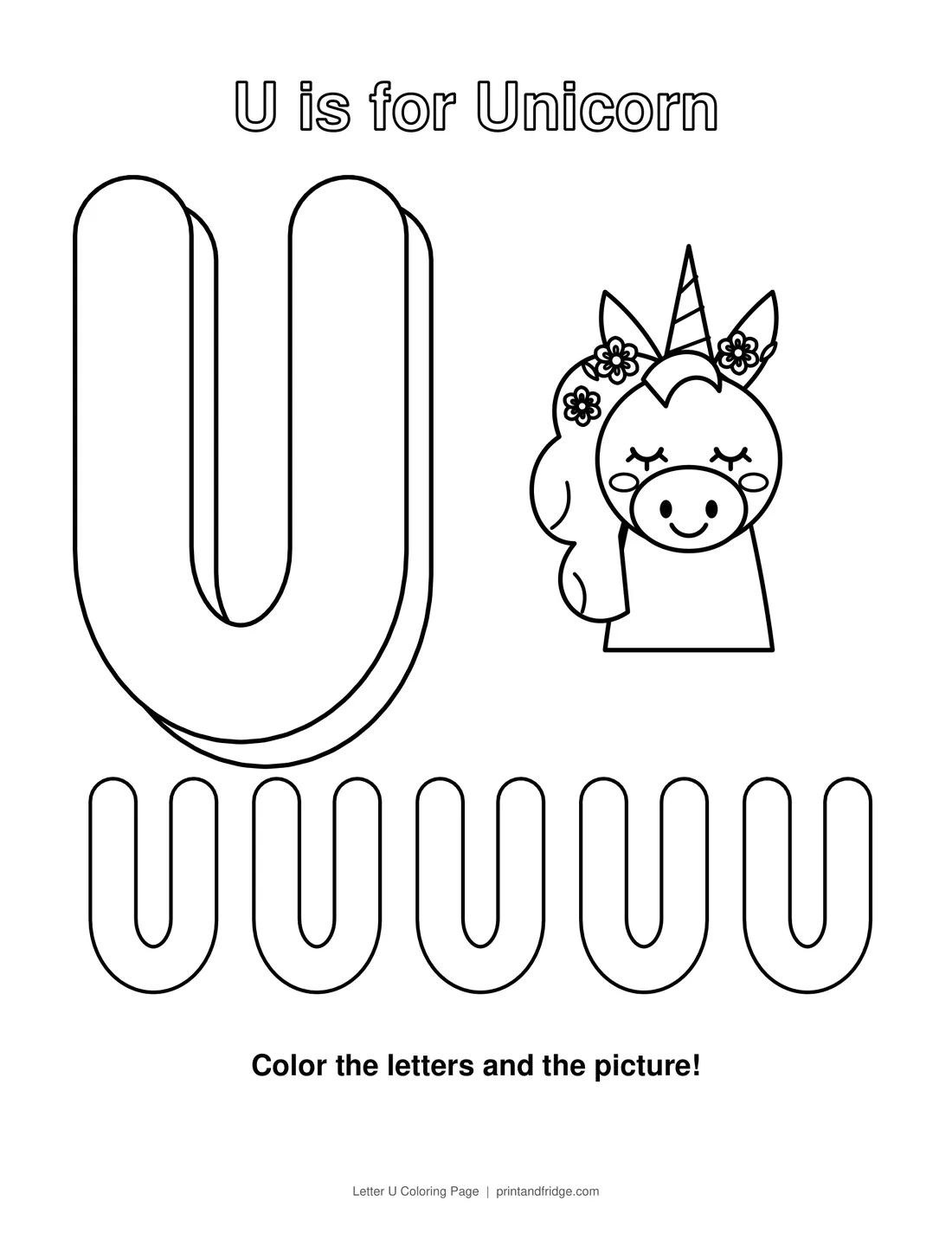 Letter U Coloring Page printable coloring page
