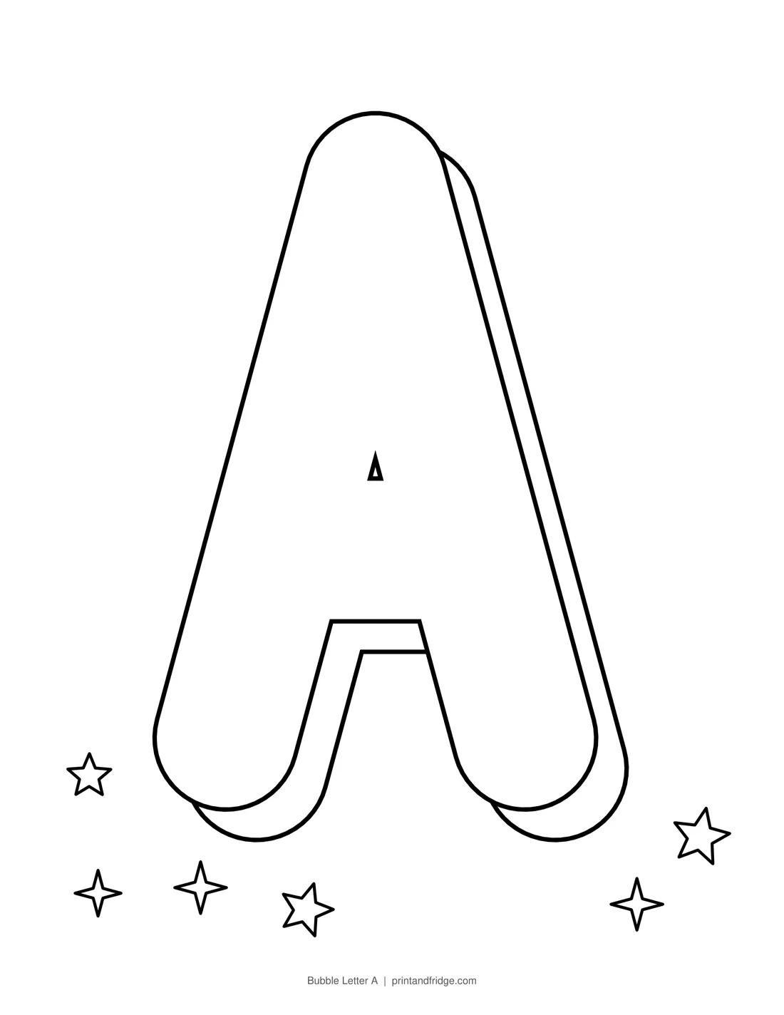 Bubble Letter A printable coloring page