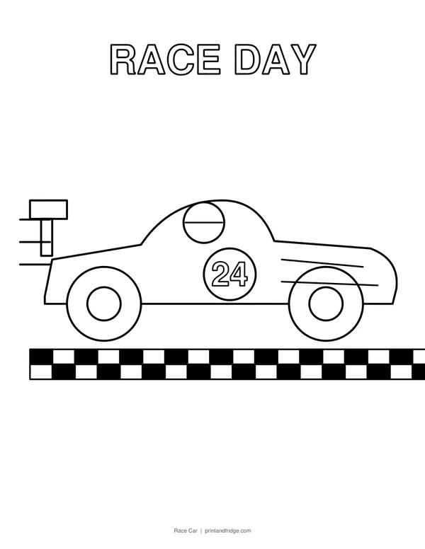 Race Car printable coloring page