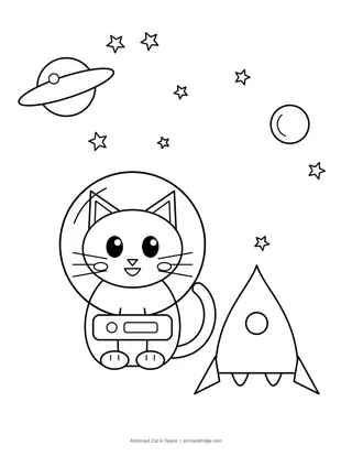 Astronaut Cat in Space