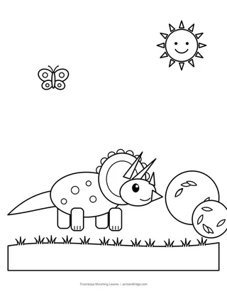 Triceratops Munching Leaves
