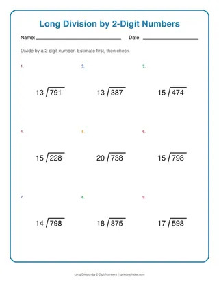 Long Division by 2-Digit Numbers