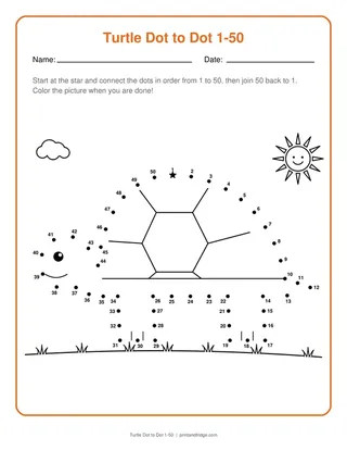 Turtle Dot to Dot 1-50