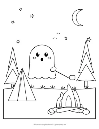 Little Ghost Toasting Marshmallows