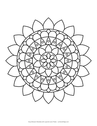 Easy Blossom Mandala with Layered Lotus Petals