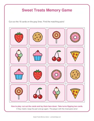 Sweet Treats Memory Game