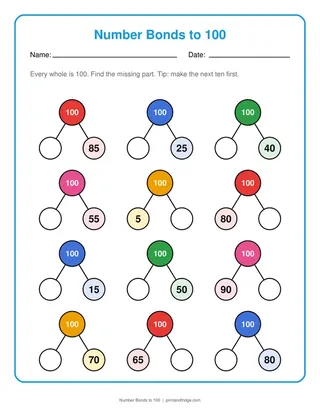 Number Bonds to 100