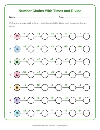 Number Chains With Times and Divide
