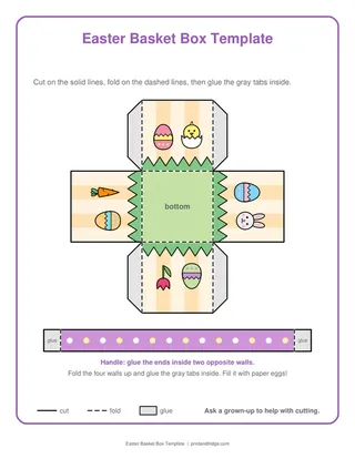 Easter Basket Box Template