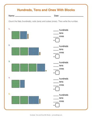 Hundreds, Tens and Ones With Blocks