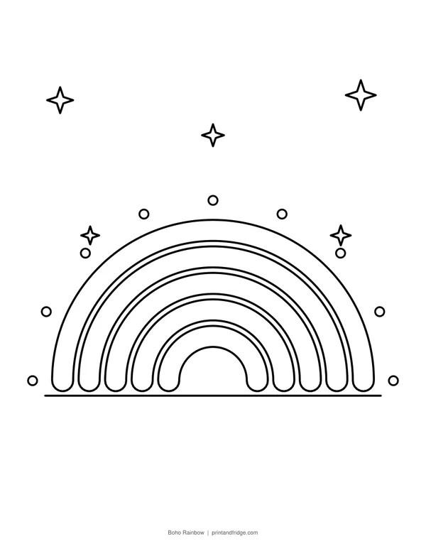 Boho Rainbow coloring page