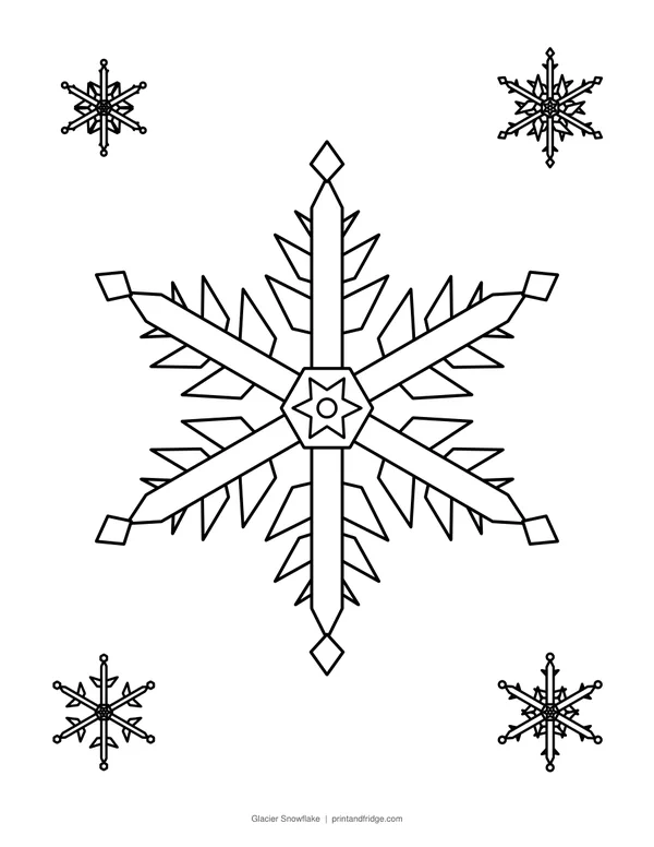 Glacier Snowflake printable coloring page