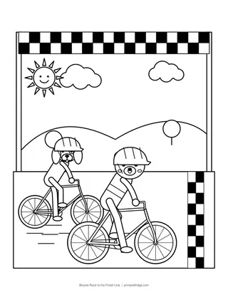 Bicycle Race to the Finish Line