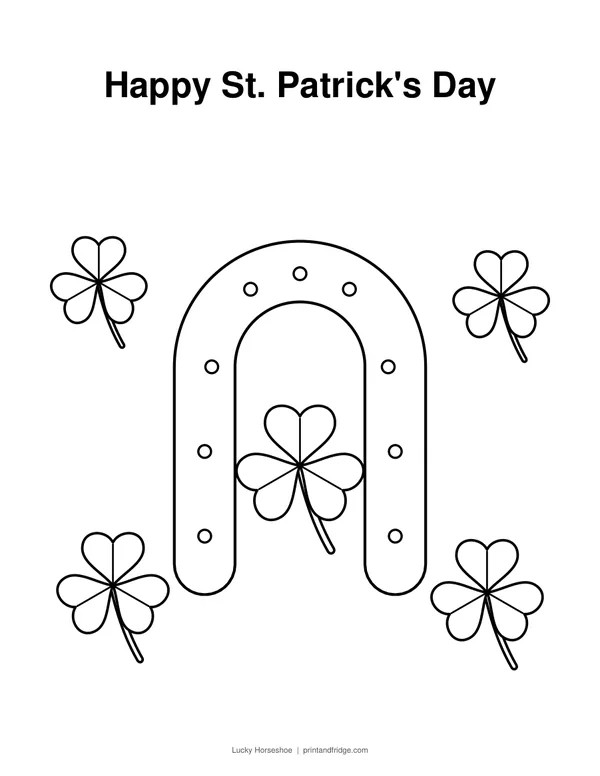 Lucky Horseshoe printable coloring page