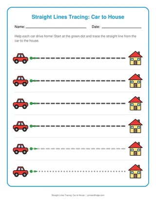 Straight Lines Tracing: Car to House