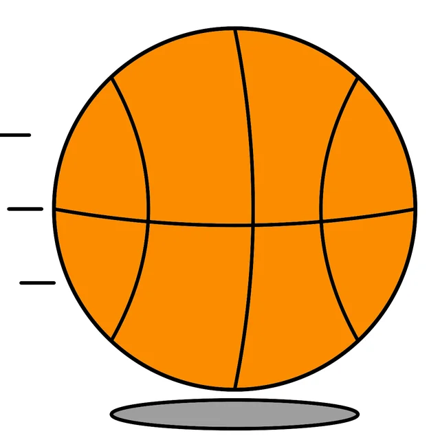basketball drawing colored in