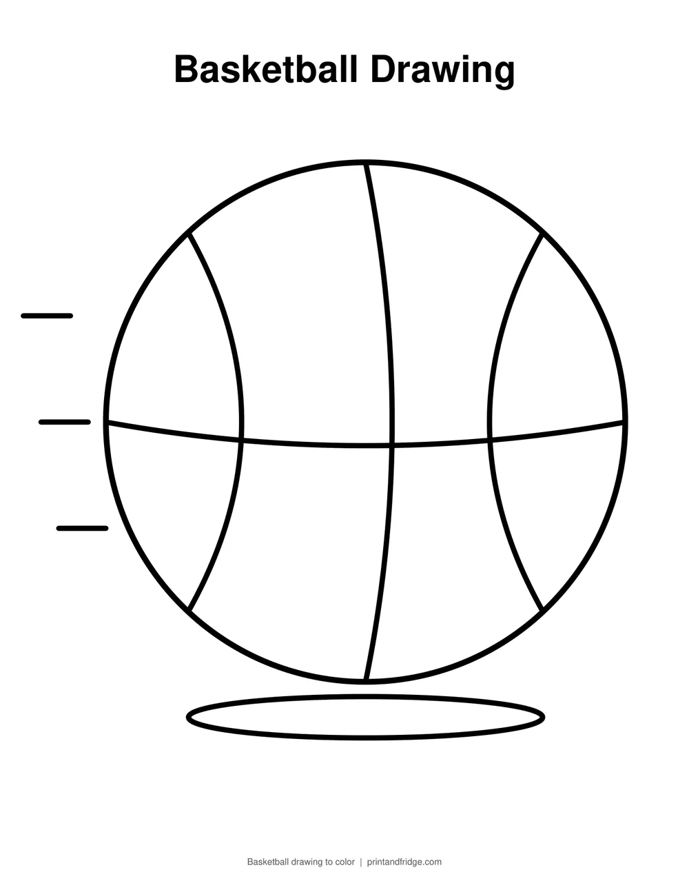 basketball drawing printable to color