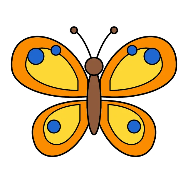 butterfly drawing colored in