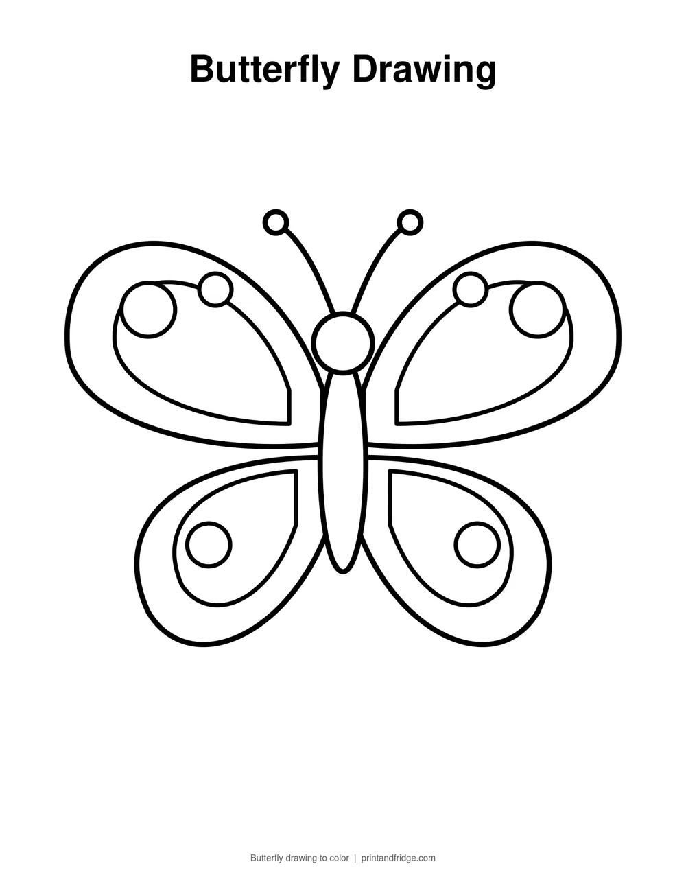 butterfly drawing printable to color