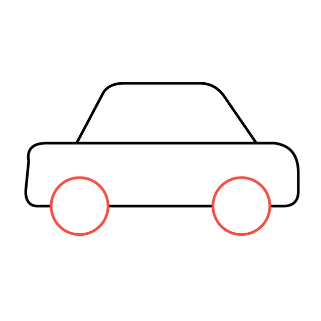 car drawing, step 3