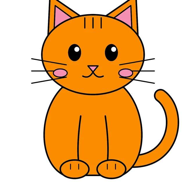 cat drawing colored in