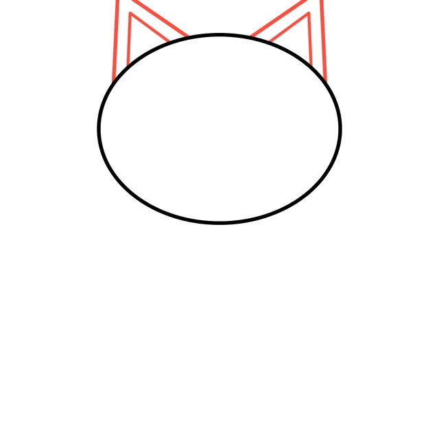 cat drawing, step 2