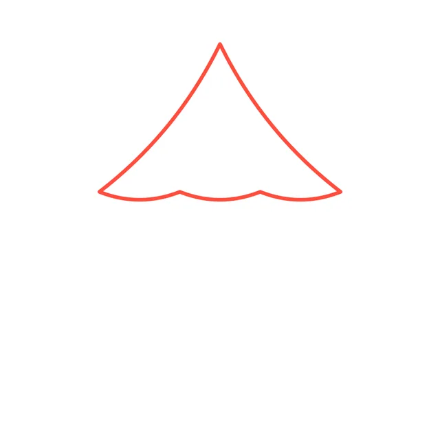 christmas tree drawing, step 1