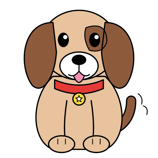 dog drawing colored in