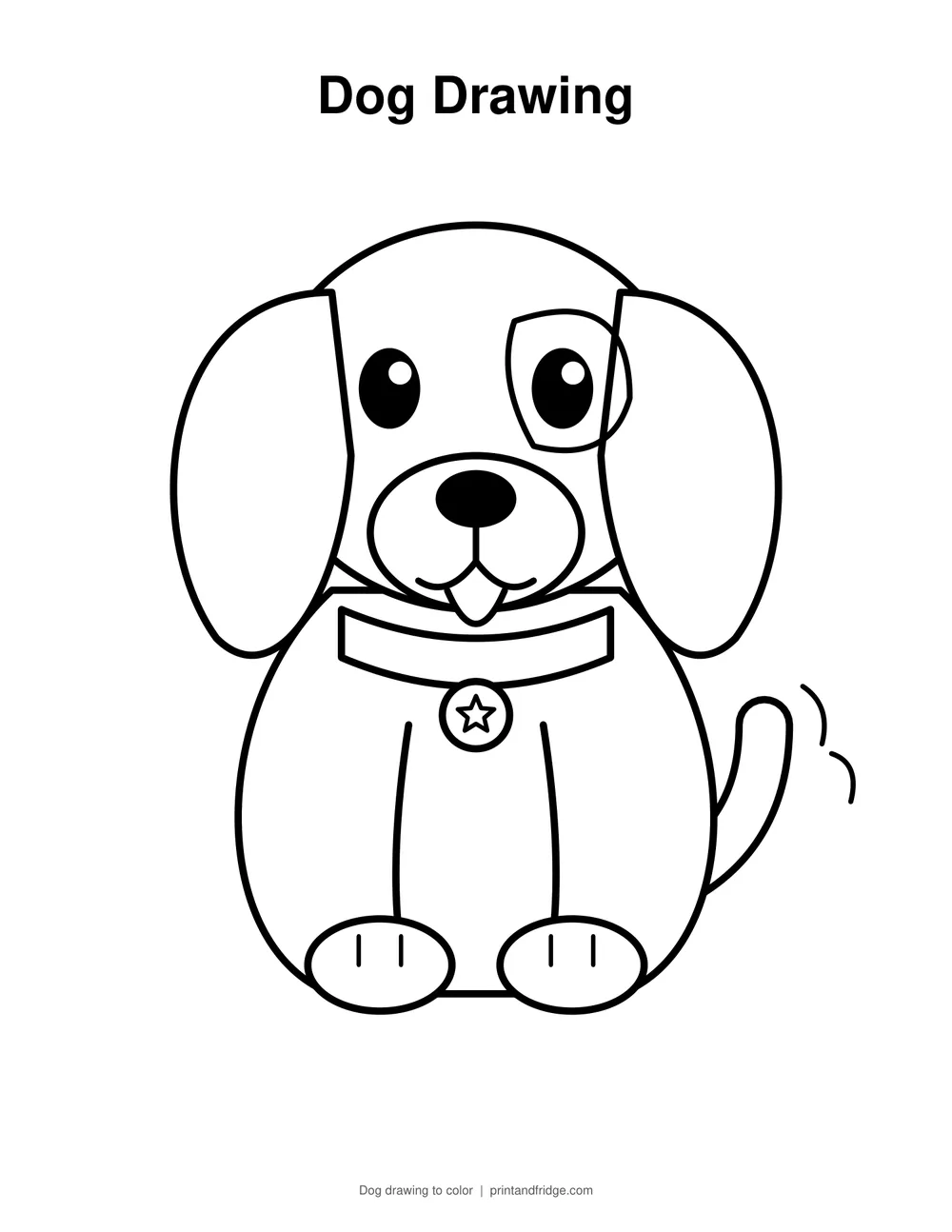 dog drawing printable to color