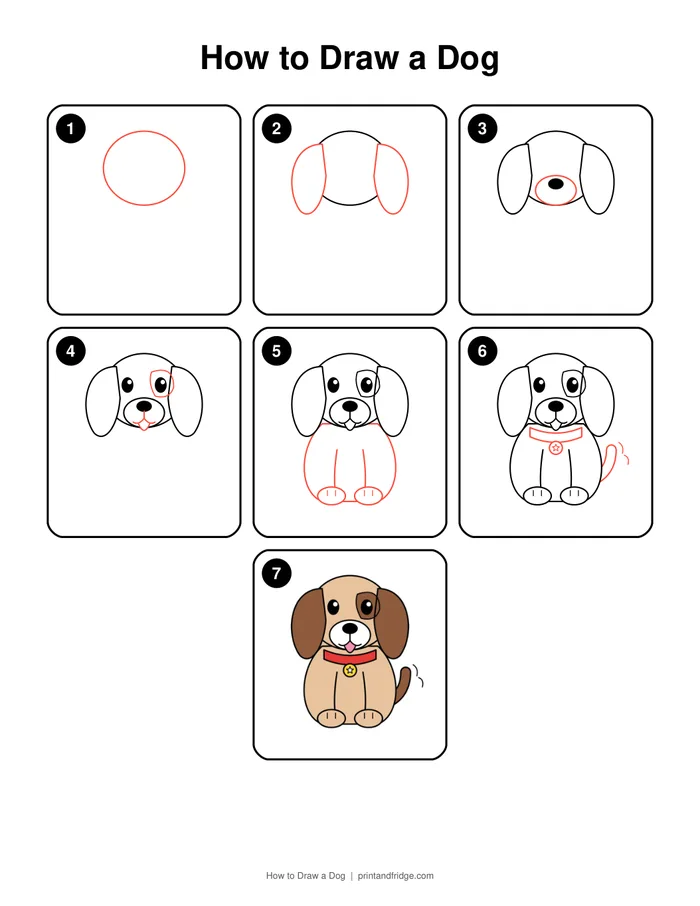 how to draw a dog printable worksheet