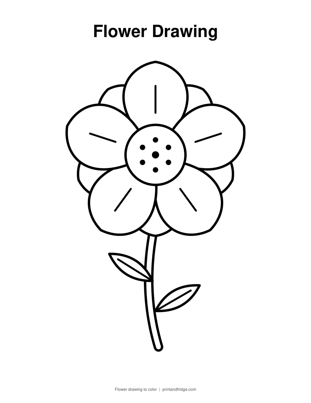 flower drawing printable to color