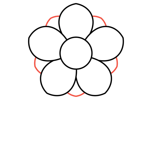 flower drawing, step 3