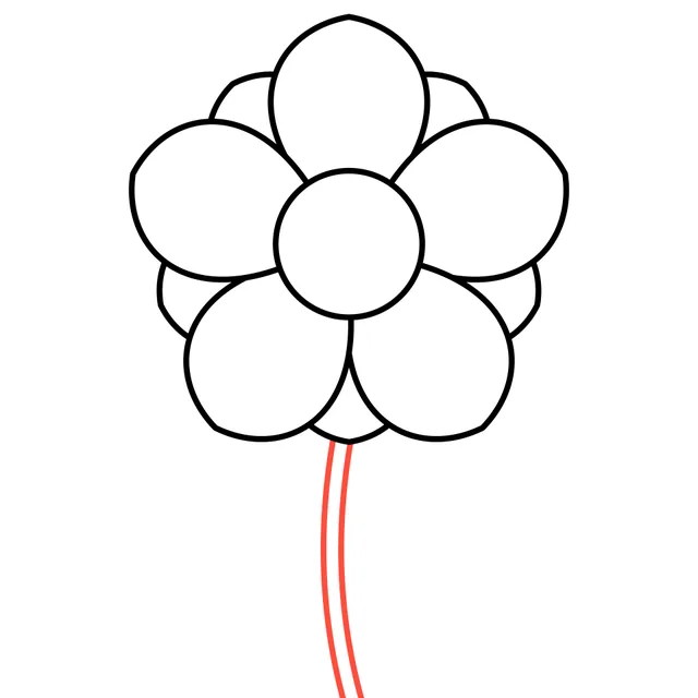 flower drawing, step 4