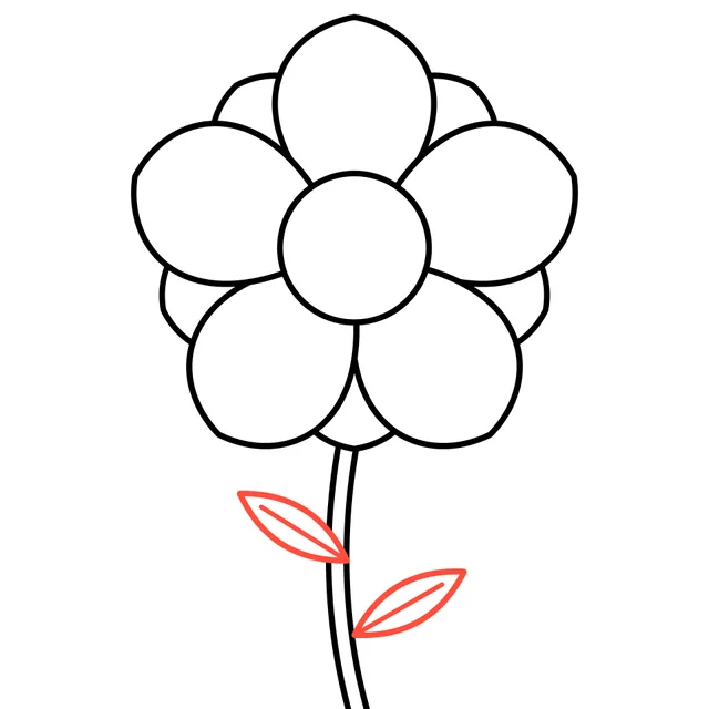 flower drawing, step 5