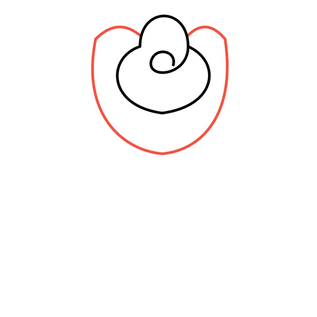 rose drawing, step 3