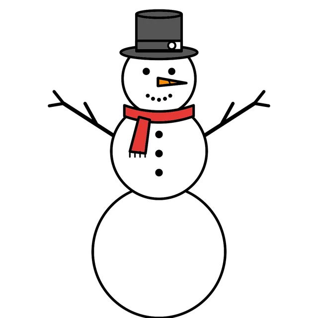 snowman drawing colored in