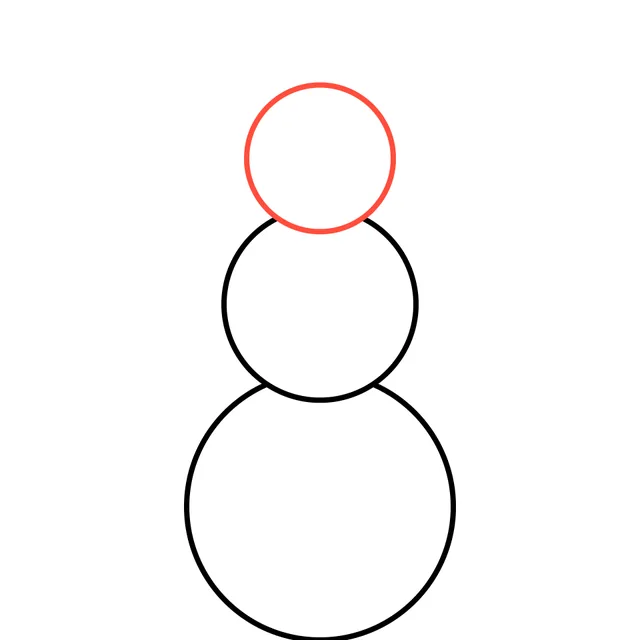 snowman drawing, step 3