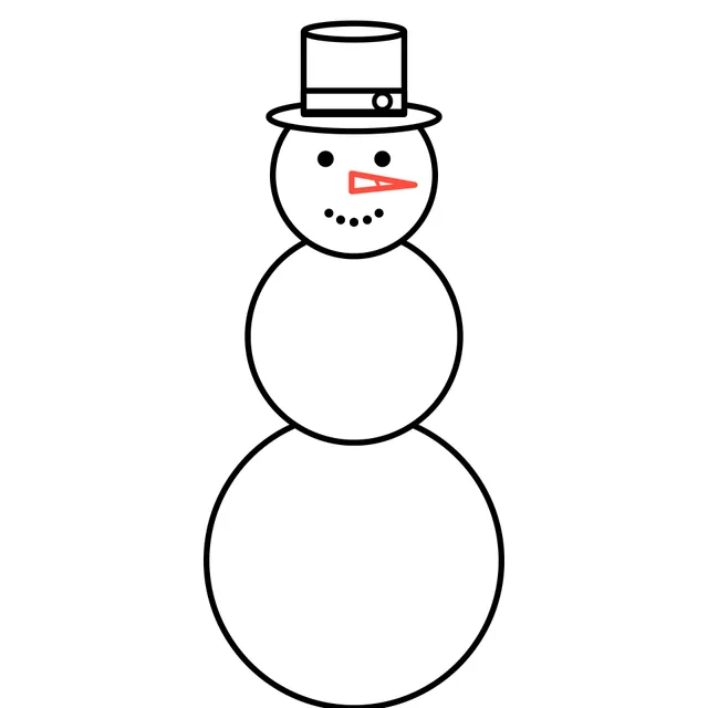 snowman drawing, step 5