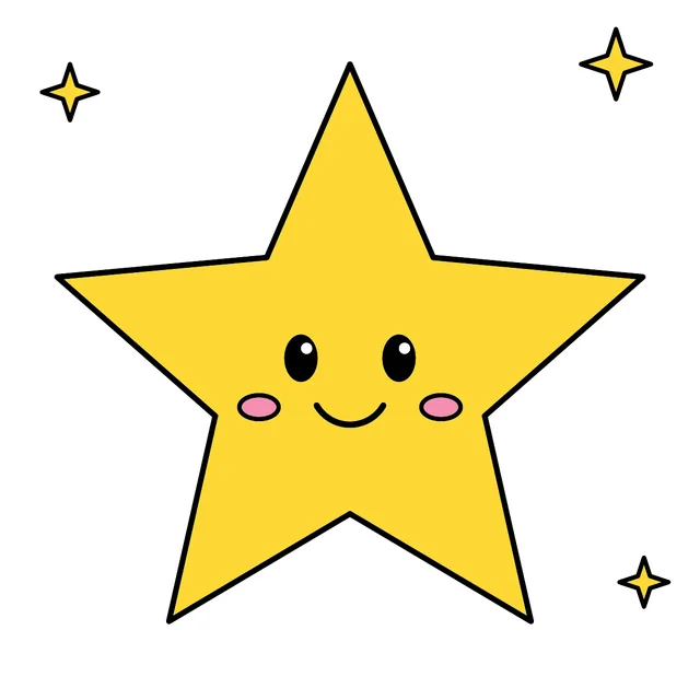 star drawing colored in