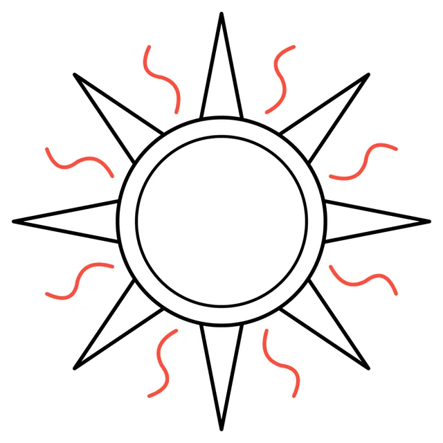 sun drawing, step 4