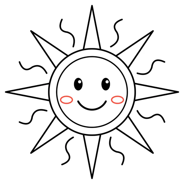 sun drawing, step 6