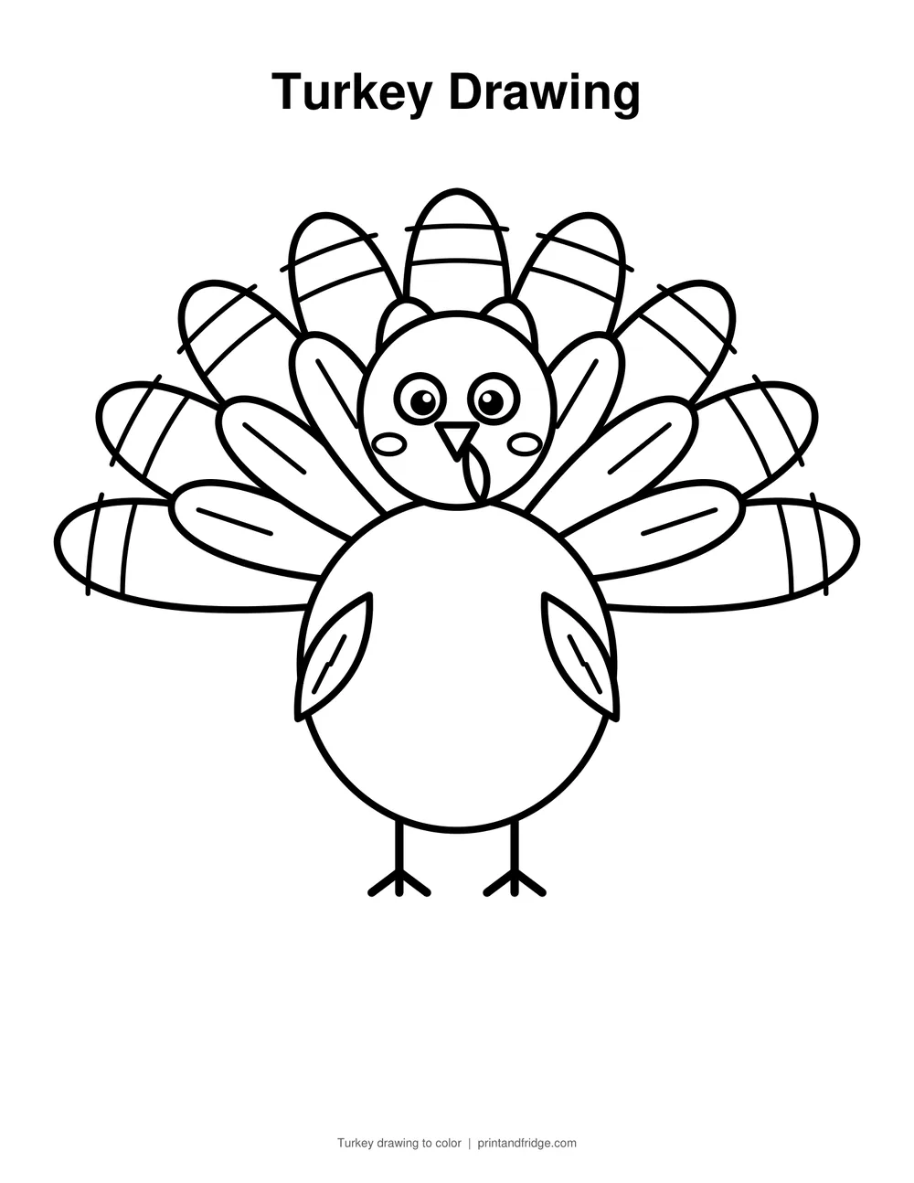 turkey drawing printable to color