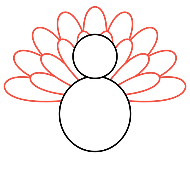 turkey drawing, step 3