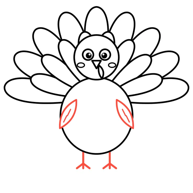 turkey drawing, step 5